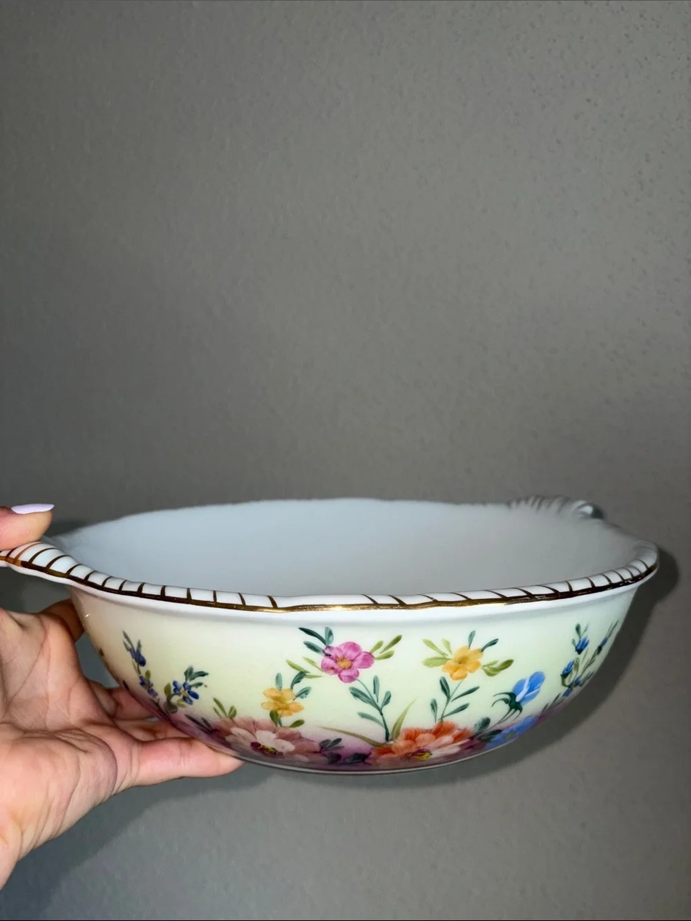 Limoges French Antique Hand Painted and Gilded Handed 10” Serving Bowl - Picture 14 of 14